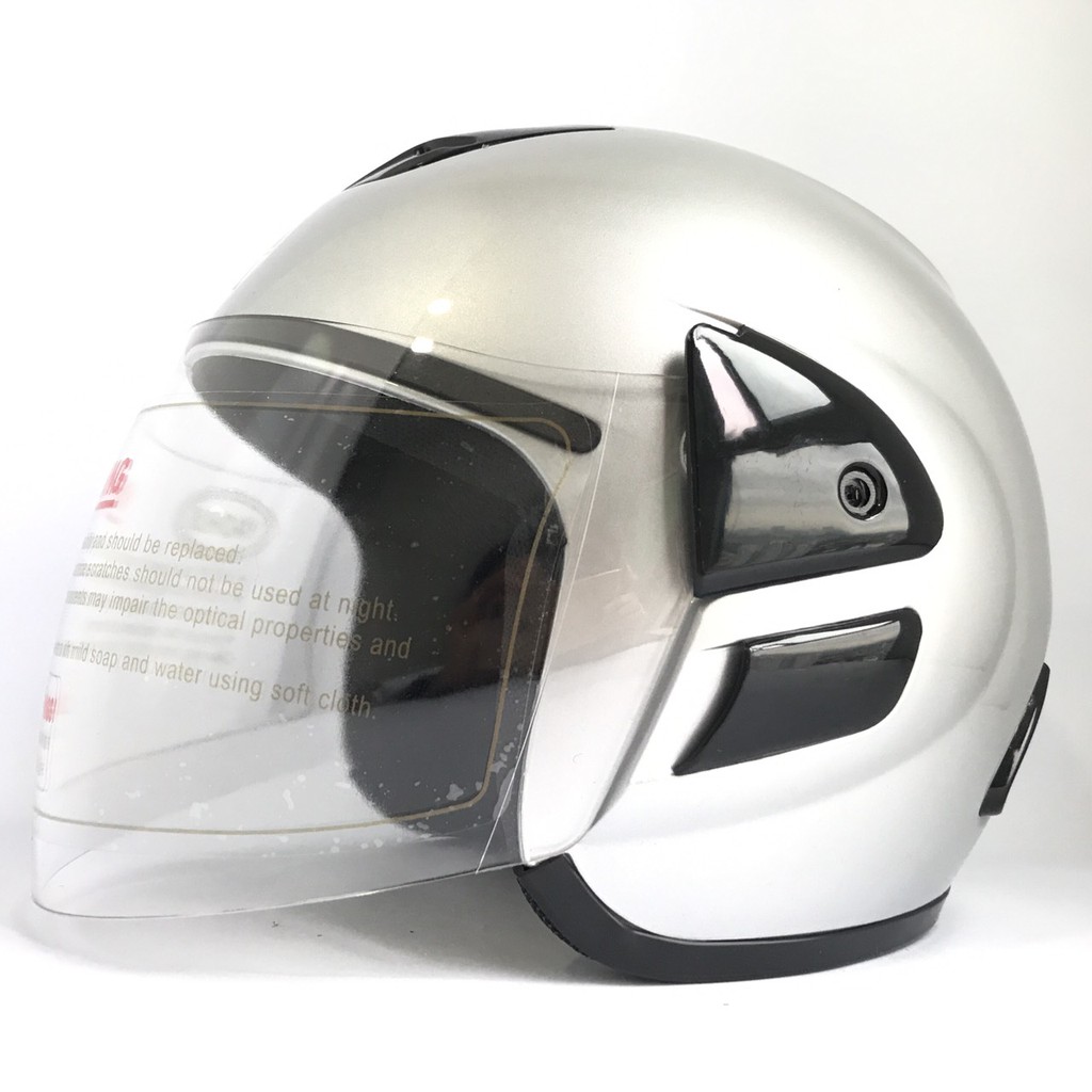 Mũ bảo hiểm trùm đầu - giá rẻ - siêu xinh - AGU A119 bạc bóng