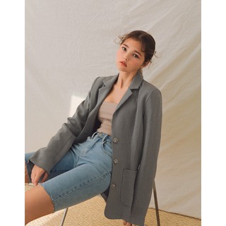 Áo khoác blazer độn vai kẻ caro nữ Air Space 2031826011