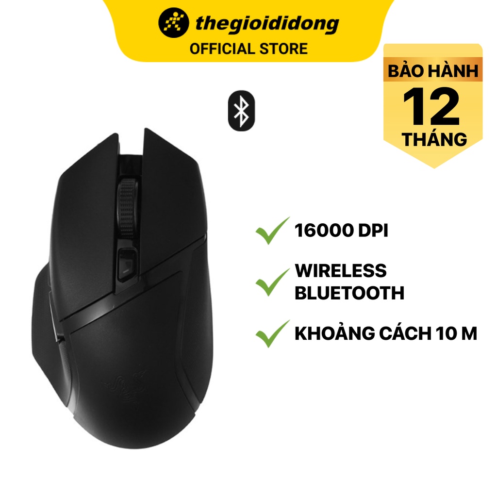 Chuột Không Dây Gaming Razer Basilisk x HyperSpeed Đen 16000 DPI - Hàng chính hãng - BH 24 tháng