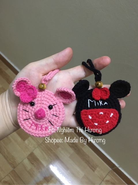 Túi đựng tỏi cho bé hình con chuột. made by hương