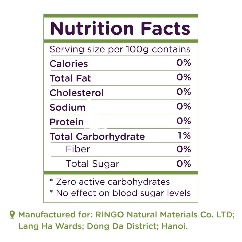 Đường ăn kiêng Erythritol | RINGO | 500G Dành Cho Người Ăn Keto/Tiểu Đường/DAS