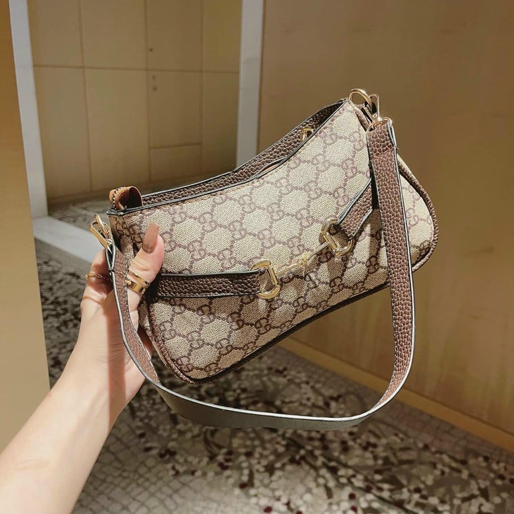 ] Túi đeo vai, PHONG CÁCH HÀN QUỐC,💖 FREESHIP💖 họa tiết gg nâu, giá chỉ 65k | BigBuy360 - bigbuy360.vn