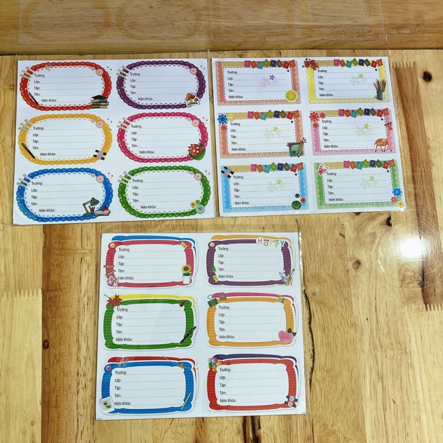 NHÃN VỞ ĐỦ LOẠI