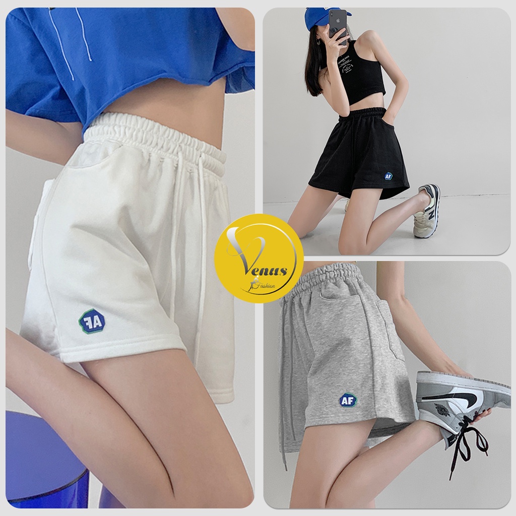 Quần short nữ mặc nhà AF cạp chun kiểu ngắn chơi thể thao thoáng mát_VENUS