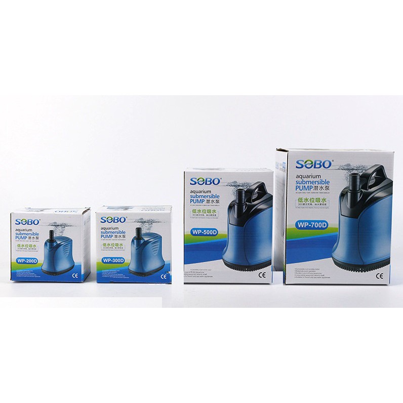 Máy Bơm Chìm Hút Đáy 360 Độ Siêu Êm Cho Hồ Cá SOBO WP-100D, WP-200D, WP-300D, WP-500D, WP-700D