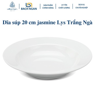 Dĩa súp minh long 20 cm jasmine lys trắng ngà - gôm sứ cao cấp minh long i