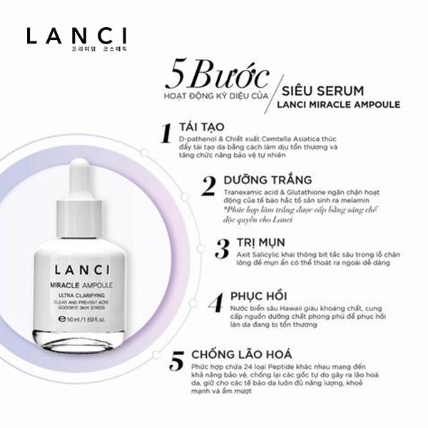 Siêu Serum 🍀 LANCI Hàn Quốc 🍀 Siêu trị mụn 🍀 Miracle Ampoule Ultra Clarifying (50ml) | BigBuy360 - bigbuy360.vn