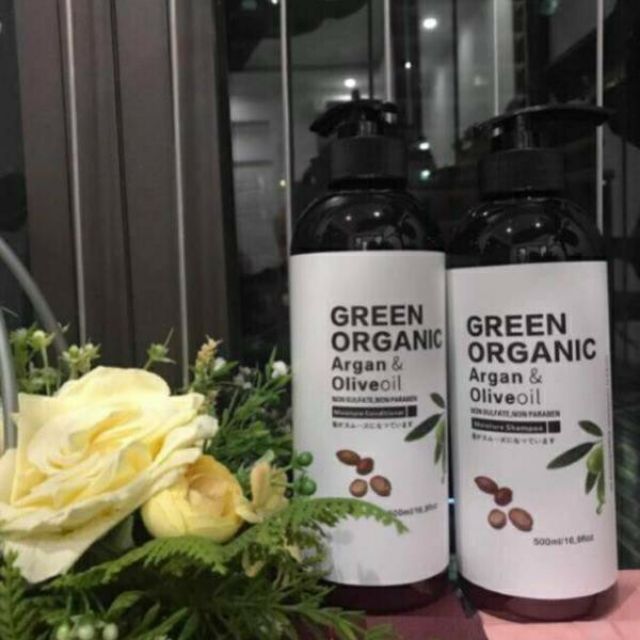 Dầu gội GREEN ORGANIC phục hồi tóc hư tổn khô sơ kiềm dầu sạch gàu, hương thơm nước hoa cặp gội xả 100ml chính hãng