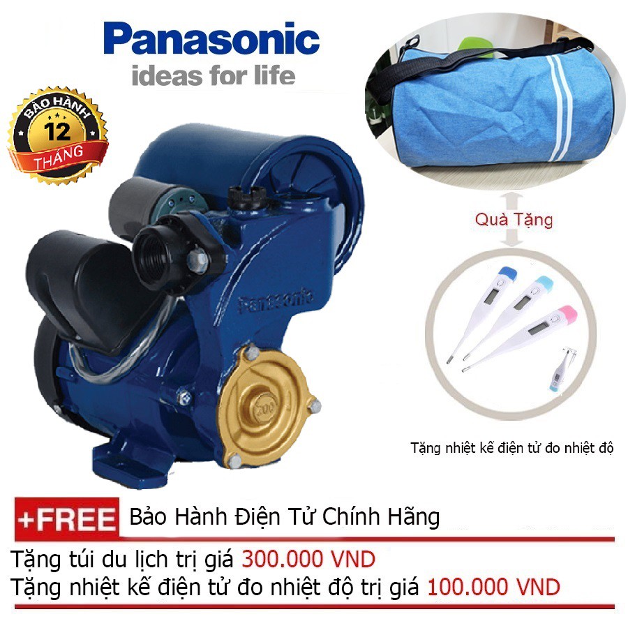 Máy bơm nước tăng áp Panasonic A-200JAK + Quà tặng áo mưa