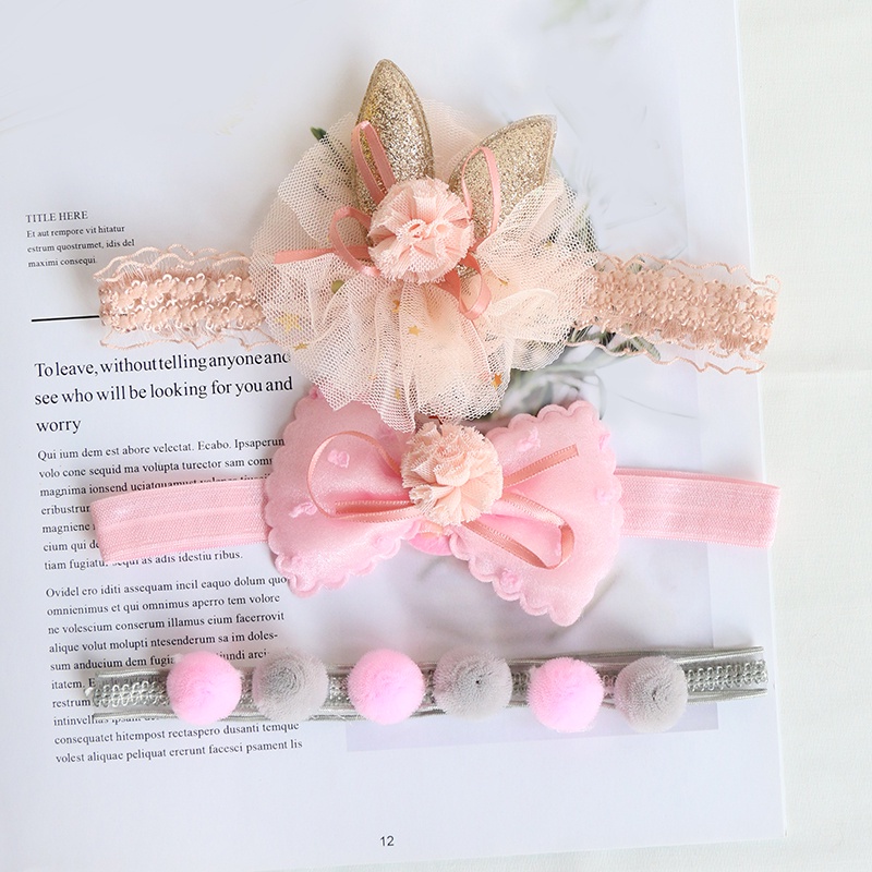 Set 3 Băng Đô Hoa Xinh Xắn Cho Bé Gái