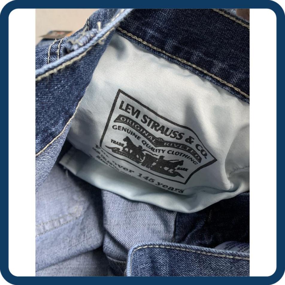 SALE GIÁ VỐN quần jean short nam le511 màu xanh trung ống rộng dài qua gối hàng vnxk