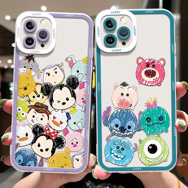 Ốp Điện Thoại Dẻo Trong Suốt Họa Tiết Hoạt Hình Dễ Thương Chống Sốc Cho IPhone 11 12 13 Pro Max XR XS X 8 7 6 6S Plus