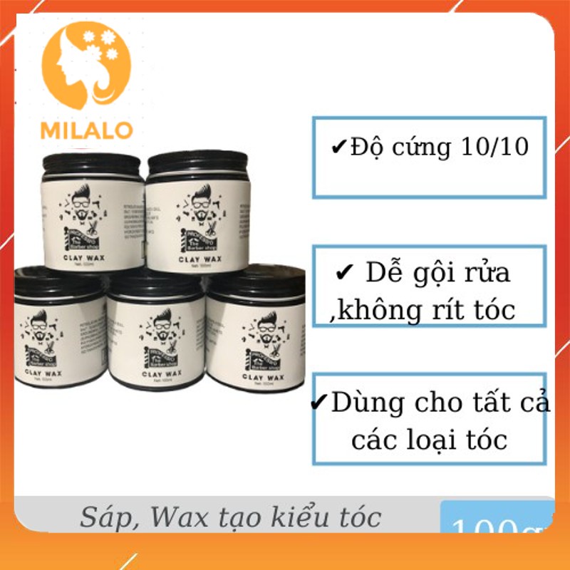 Sáp, Wax vuốt tóc CLAY WAX TRẮNG Profession 100gr tạo kiểu giữ nếp cho tóc. HÀNG CHÍNH HÃNG-MILALO