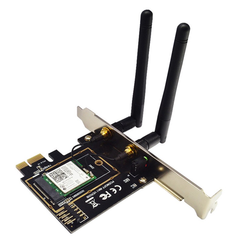 AX200 WIFI6 Wireless Network Card PCI-E to NGFF M.2 WIFI Wireless ule Bluetooth5.1 Desktop Gigabit Network Card Black