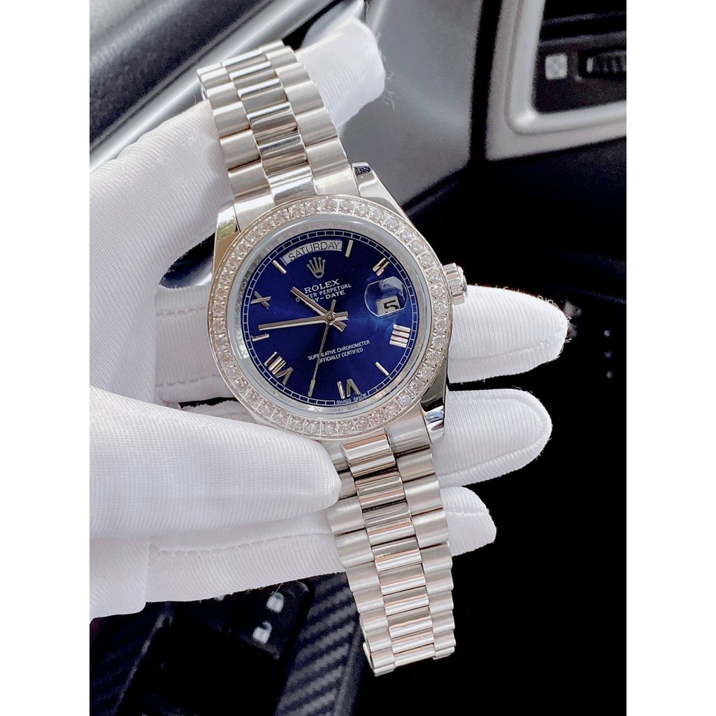Đồng hồ ROLEX nam chính hãng, đồng hồ đeo tay nam authentic full box viền xoàn, kính Sapphire siêu cao cấp, sang chảnh