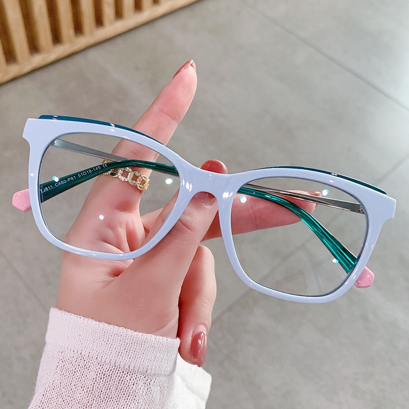 Mắt Kính Thời Trang TR90 RZ1191 Bằng Kim Loại Tráng Gương Chống Tia Xanh Cho Nữ