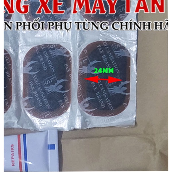 24 Miếng Lớn 50mm + Tuýp Keo Vá Ruột Xe Máy Xe Đạp Hiệu Zhongshan MICHEL Chemical