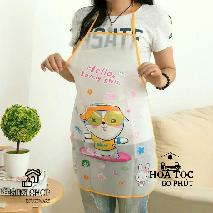 Tạp Dề Nấu Bếp Cute Chống Thấm Loại Mỏng 50x70 Cm