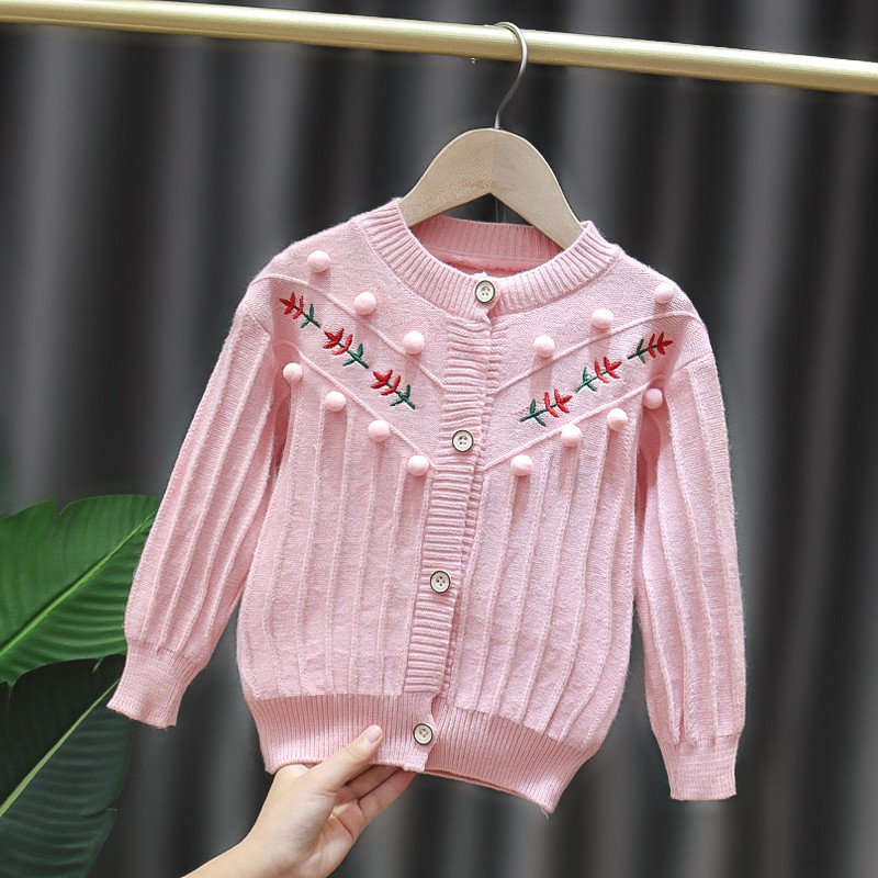 Áo Khoác Cardigan Dệt Kim & Áo Khoác Thêu Hoa Nhỏ Dễ Thương Thời Trang Mùa Thu Cho Bé Gái | BigBuy360 - bigbuy360.vn
