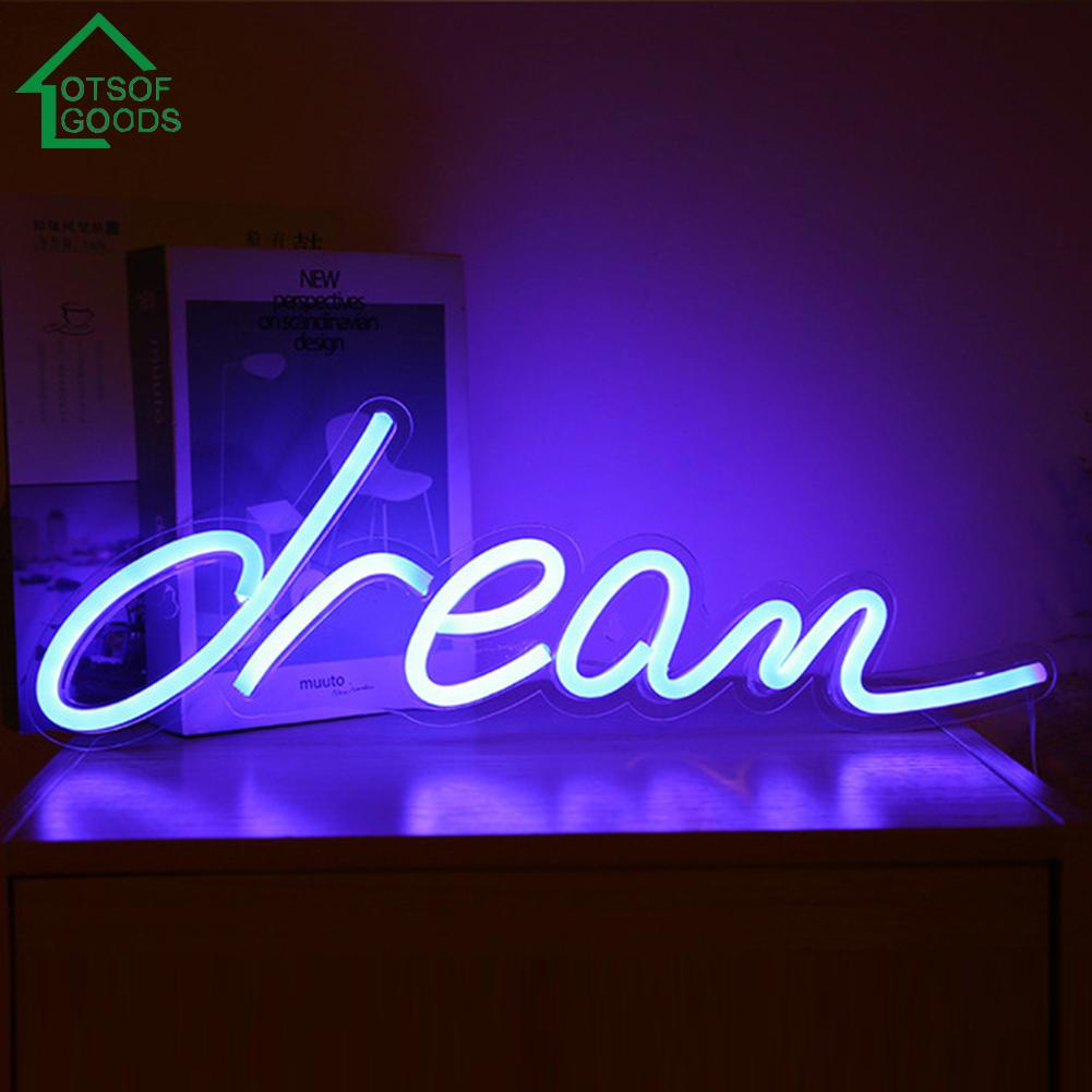 USB Powered Neon Sign Light Acrylic LED Wall Hanging Lamp Room Party Decor