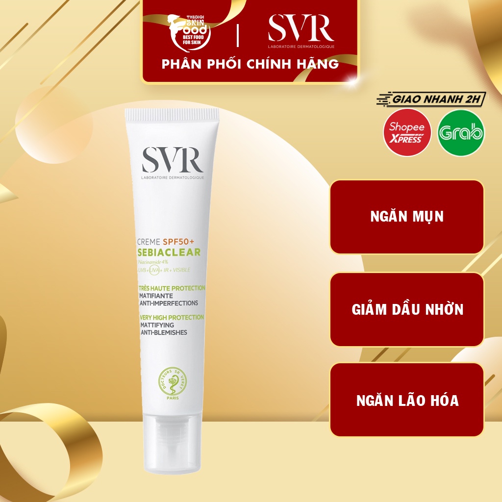 Kem Chống Nắng Giảm Mụn Không Nhờn Rít SVR Sebiaclear Crème SPF50 50ml
