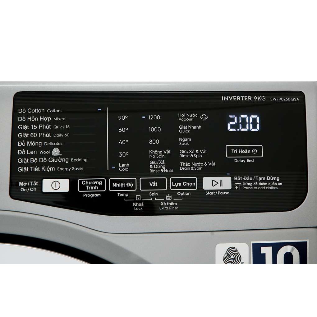 [Mã ELHA22 giảm 5% đơn 300K] Máy Giặt Cửa Trước Inverter Electrolux EWF9025BQ