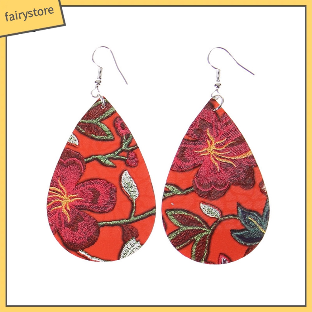 Khuyên tai dáng dài hoạ tiết thêu thời trang cho nữ