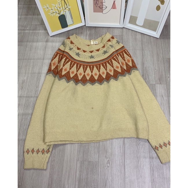 Áo len hoạ tiết thổ cẩm vintage