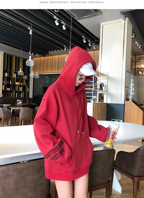 Áo hoodie vải nỉ lót bông dày dặn thêu Believe | BigBuy360 - bigbuy360.vn