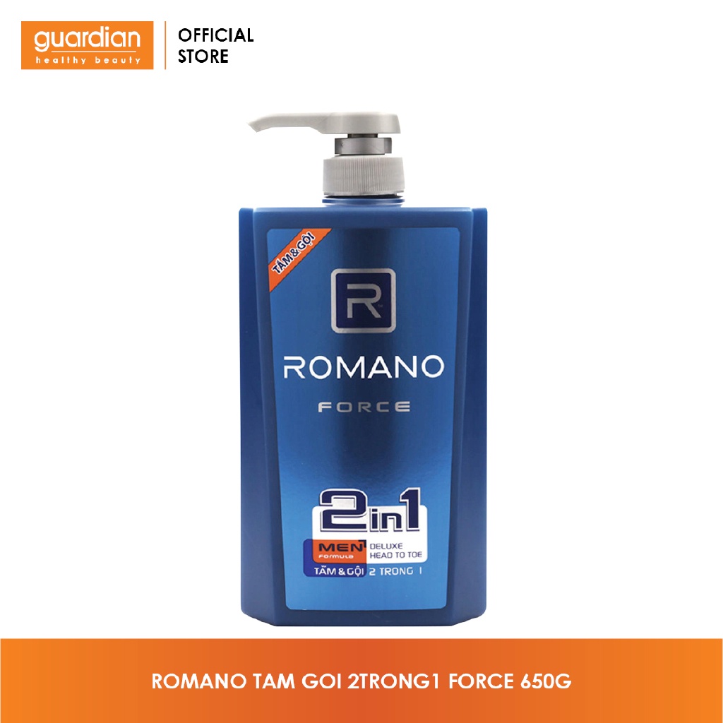 Dầu Tắm Gội 2 Trong 1 Dành Cho Nam Romano Force (650g)