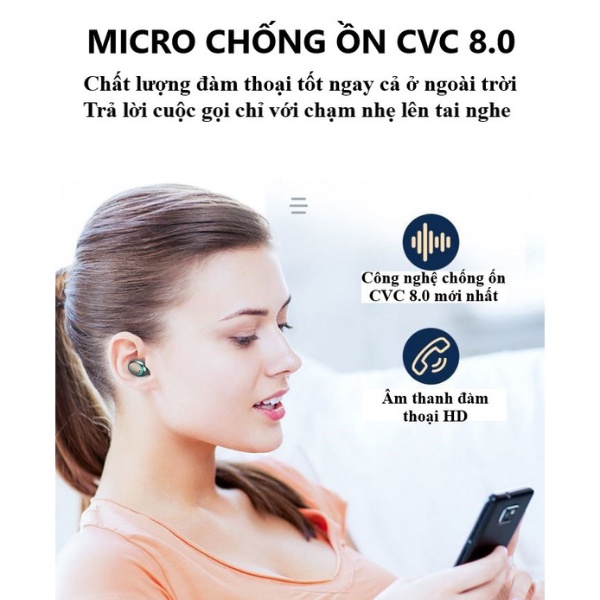 Tai nghe Bluetooth Amoi F9 Pro 5.0 Bản Quốc tế, Pin siêu khủng âm thanh chất lượng cao, màn hình LED thông minh