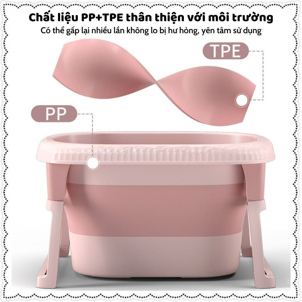 Bồn tắm thành cao silicon gấp gọn chống trơn trượt