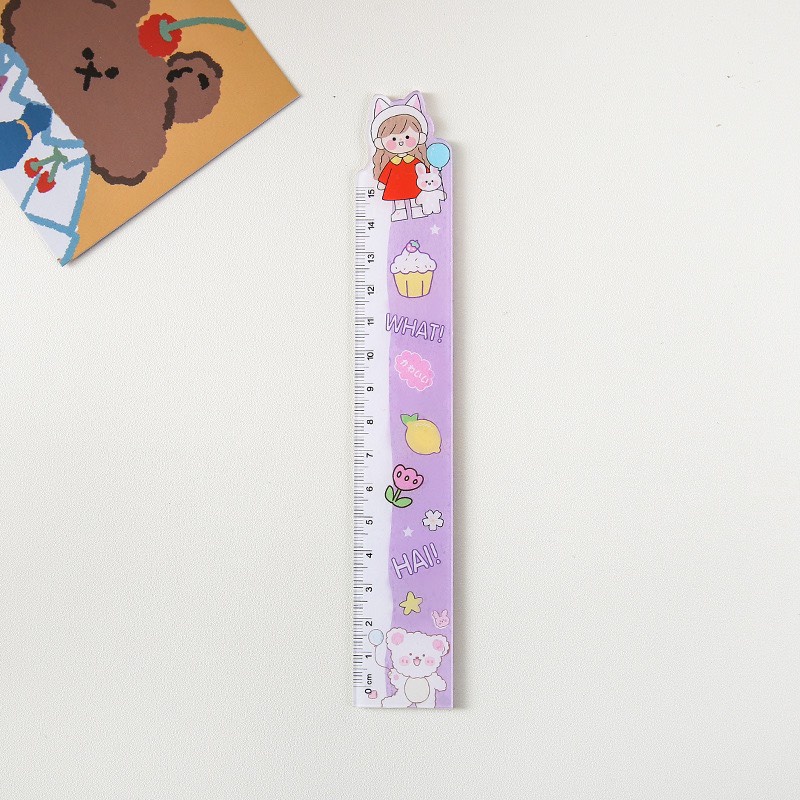 Thước Kẻ Cao cấp 15Cm Họa Tiết Hoạt Hình Xinh Xắn