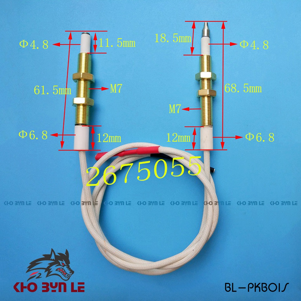 Dây sứ / Kim sứ đánh lửa, cảm ứng bếp gas âm dương [đa năng]