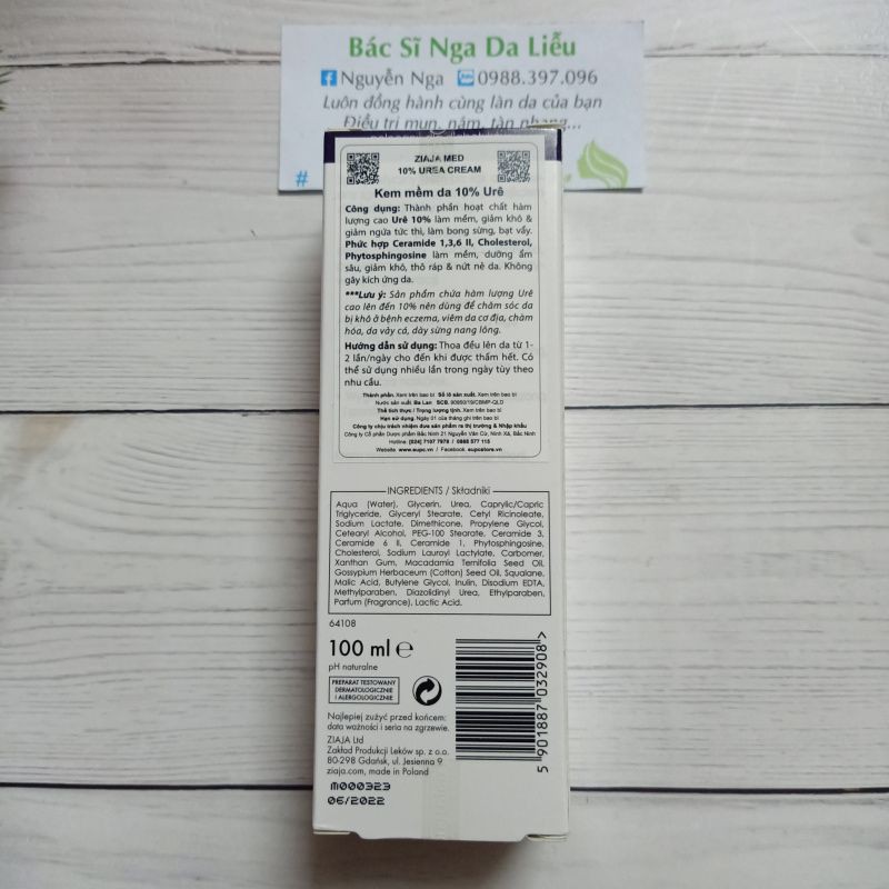 ✅ Kem dưỡng ẩm Urê 10% dành cho Da Khô, Da Rất Khô, Bong tróc và viêm da cơ địa