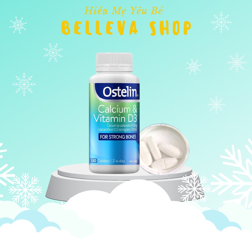 Ostelin Calcium & Vitamin D3 Úc, Canxi bầu và Vitamin D3 Úc cho bà bầu, người lớn, trẻ em từ 12 tuổi