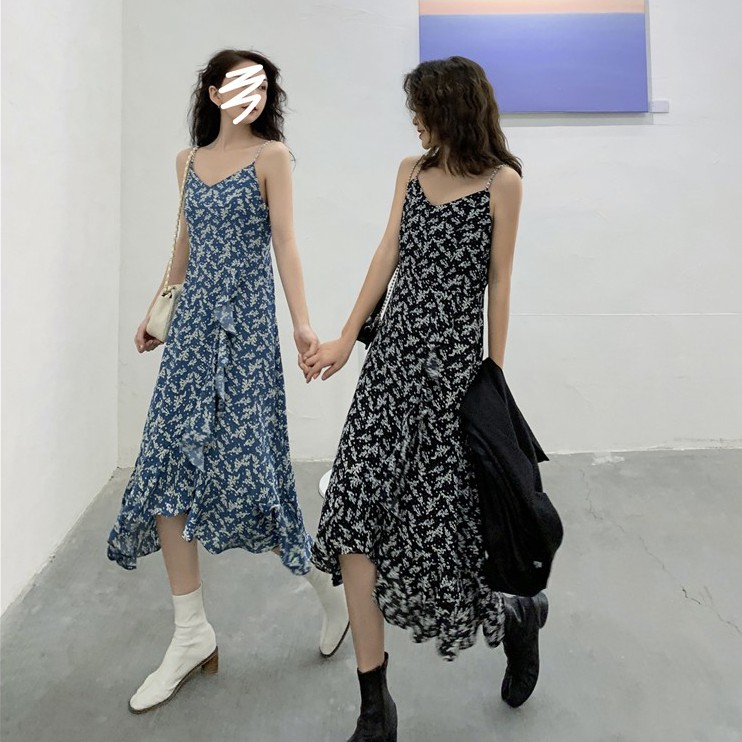 Đầm Hai Dây Xiaozhainv Họa Tiết Hoa Phong Cách Hàn Quốc Cho Nữ Với 2 Màu Tùy Chọn | BigBuy360 - bigbuy360.vn