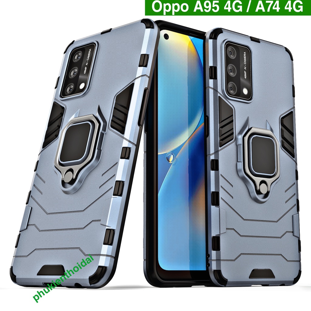 Ốp lưng Oppo A95 / Oppo A74 dùng chung Iron Man Iring chống sốc giá đỡ xem phim thời trang siêu bền