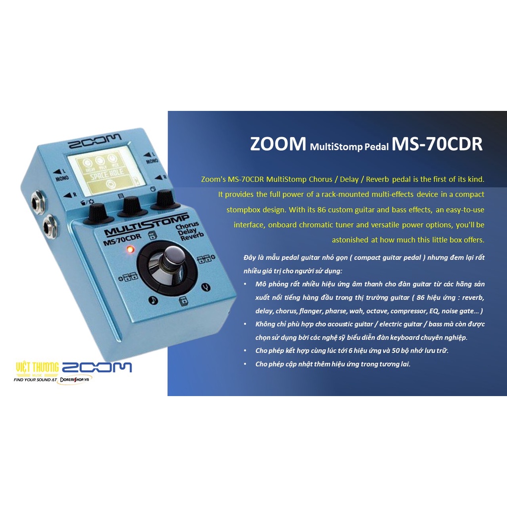 Pedal hiệu ứng guitar ZOOM Multi Effects Pedal MS-70CDR