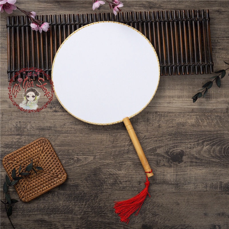 Quạt trơn cổ trang đạo cụ trang trí chụp hình