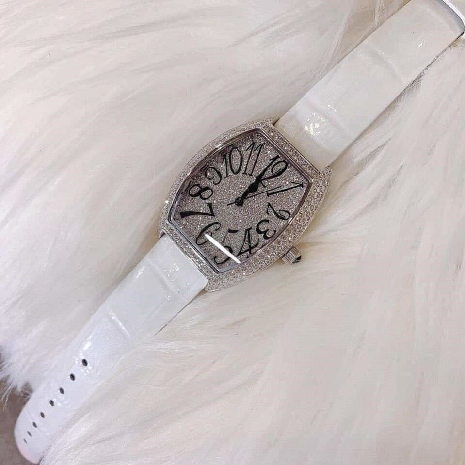 Đồng Hồ Davena Nữ Dây Da Trắng 36mm Silver