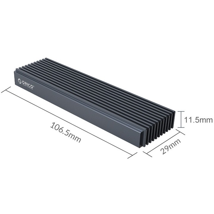 Box M.2 PCIe NVMe USB3.1 type-C tản nhiệt nhôm cao cấp Orico M2PJ-C3 - BX48