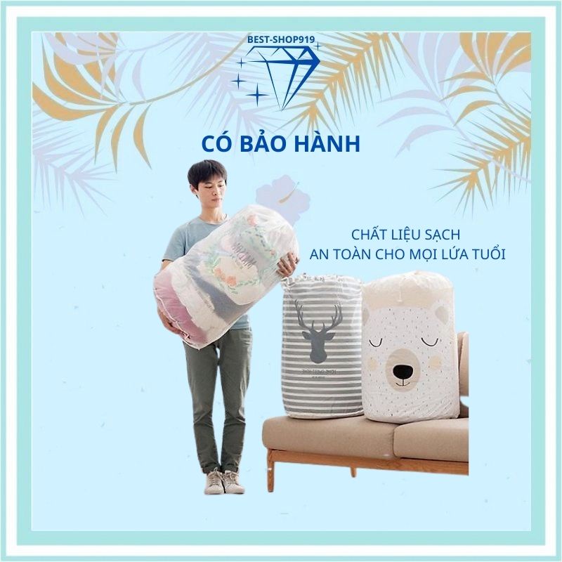 Túi Đựng Chăn Màn Quần áo có dây rút 135L bảo quản Chống Ẩm Mốc Chống Nước Ngăn Côn Trùng Gây Hại