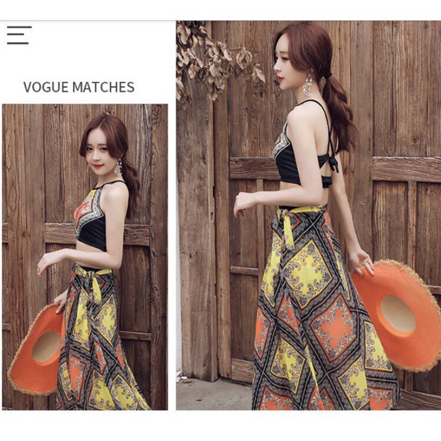 BIKINI ĐI BIỂN HOẠ TIẾT THỔ CẨM SET BỘ 3 MÓN CỰC XINH HÀNG ĐẸP | BigBuy360 - bigbuy360.vn