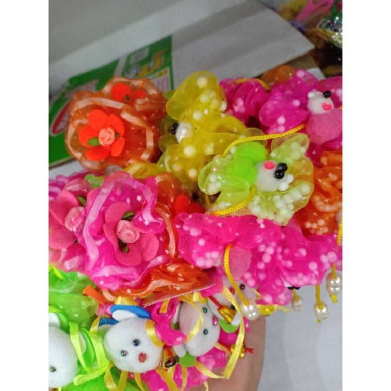 Chun buộc tóc trẻ em đính thêm hình hoa hình thú cute