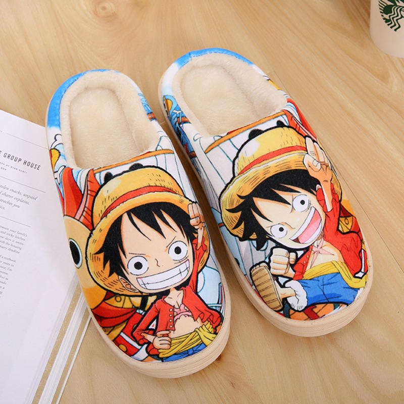 Dép cotton đi trong nhà hình hoạt hình One Piece Monkey D Luffy 2018