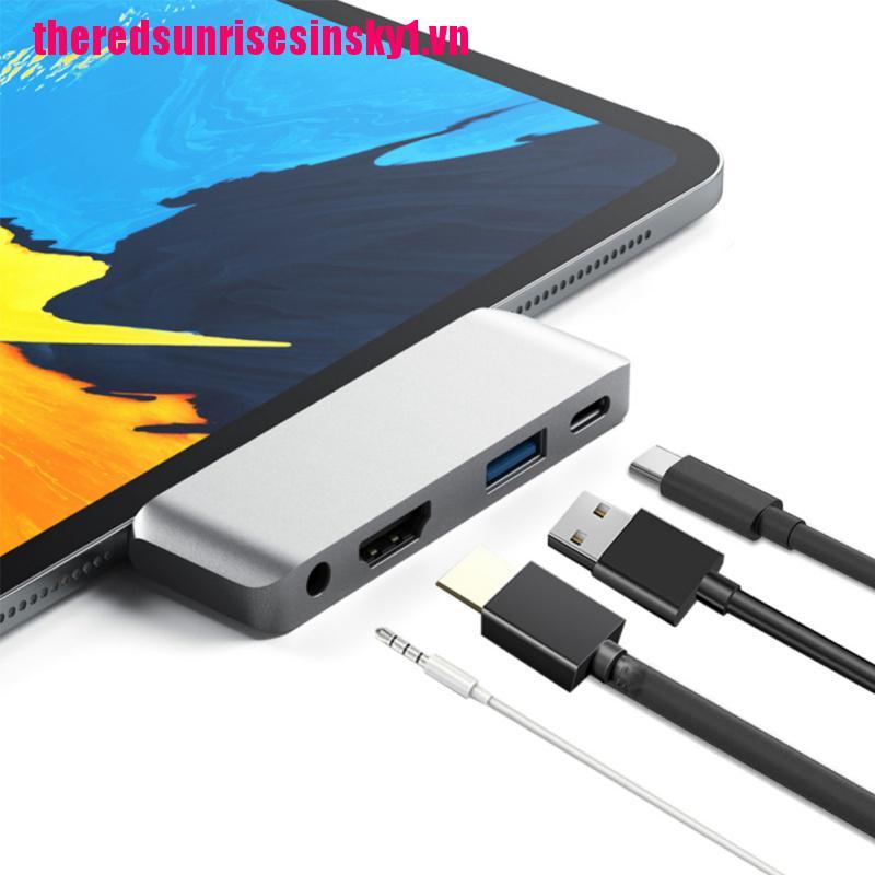 (3C) Giắc Chuyển Đổi Usb C Sang 3.5mm Tai Nghe 4k Hdmi Pd Dongle Cho Ipad Pro