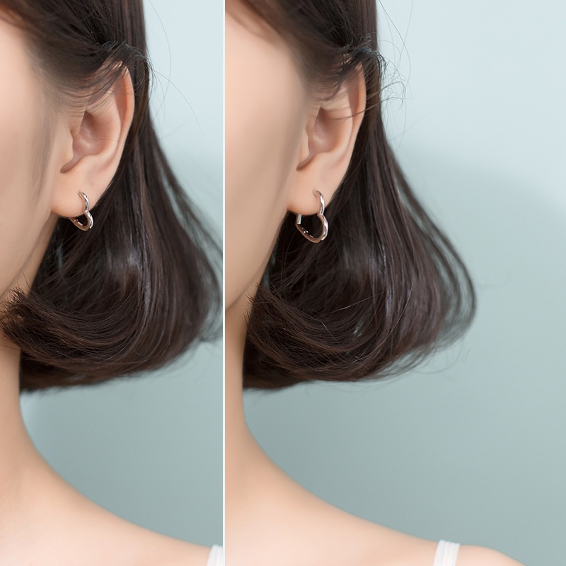 Bông Tai Bạc ITALY S925 Trái Tim Thời Trang - B2533 - Bảo Ngọc Jewelry