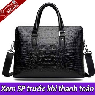 Túi xách da cá sấu nam Jusendaisu sang trọng đựng Laptop 14 inch