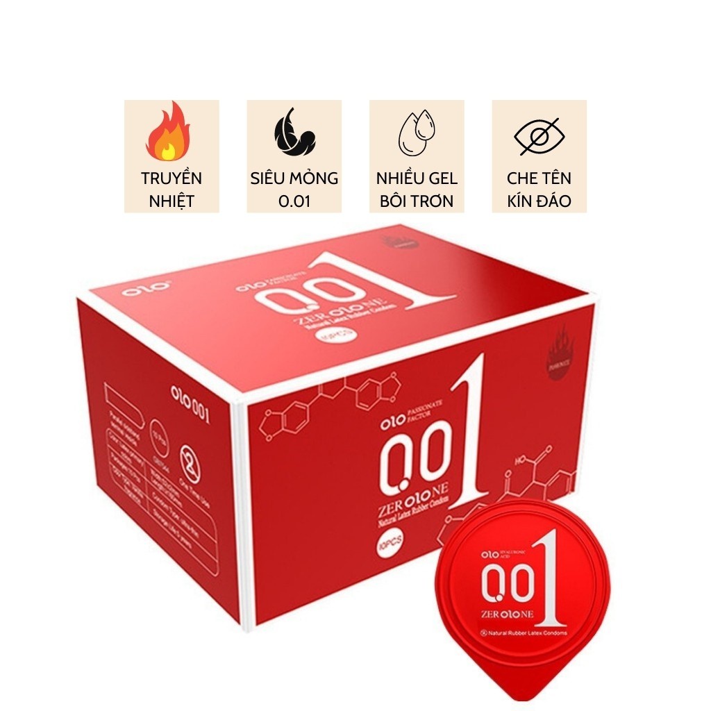 Bao cao su siêu mỏng Olo 001 nhiều gel bôi trơn, kéo dài thời gian